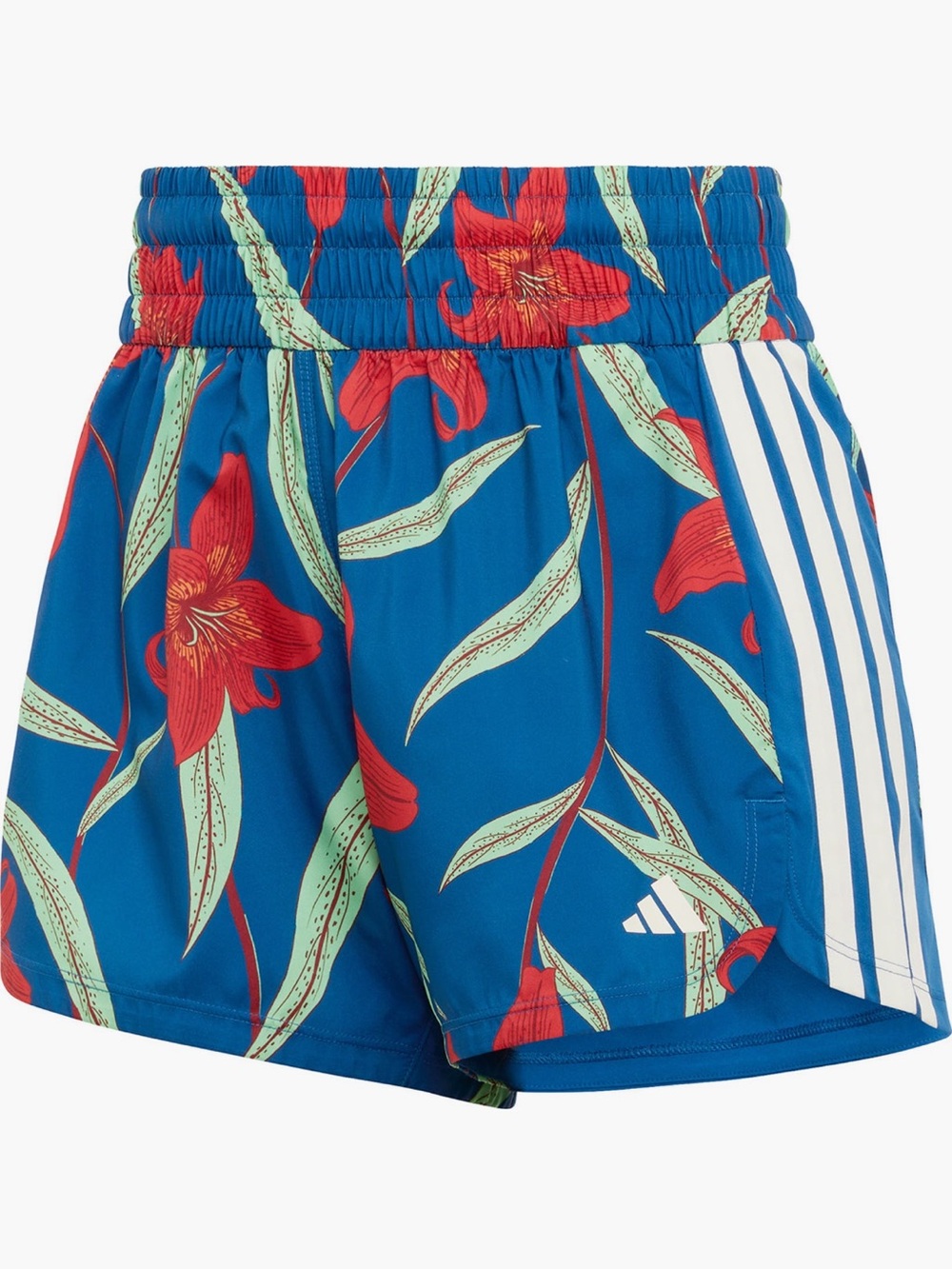 adidas x Farm Rio Pacer Shorts Floral 3-Stripe in Dark Marine NWT Size XS